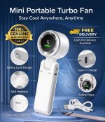 Mini Portable Turbo Fan compact USB rechargeable handheld cooling fan with digital display